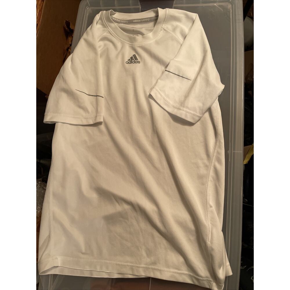 Adidas T Shirt Men’s M Medium White Running Athletic Short Sleeve Logo